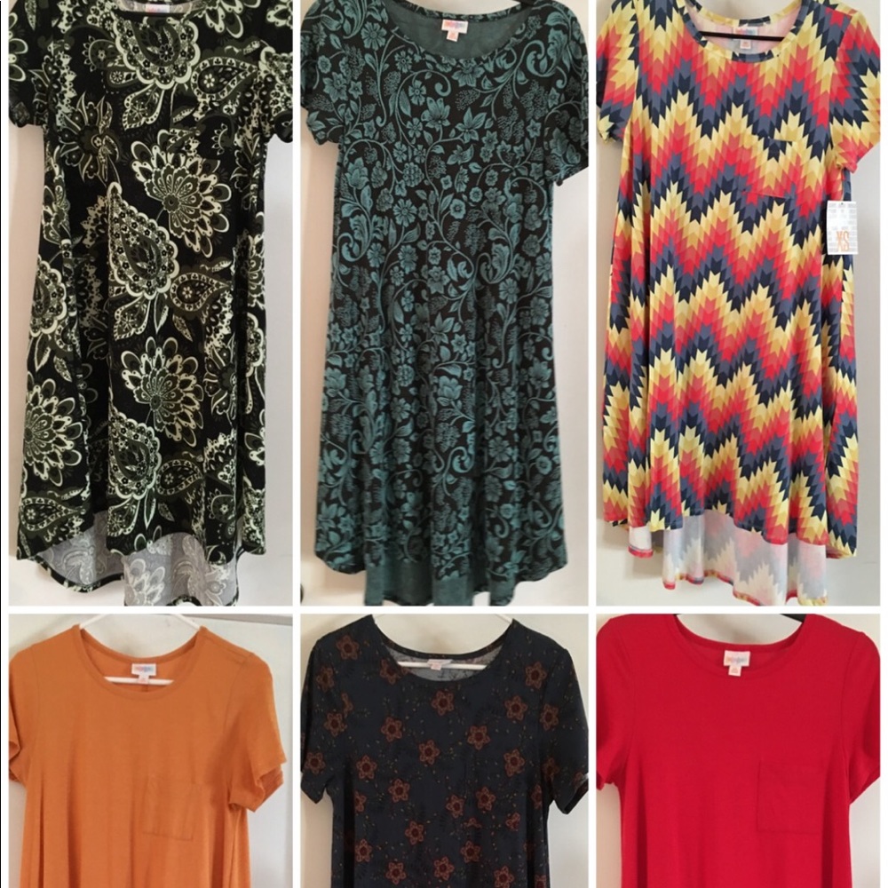 Lot of 6 Lularoe Carly’s XS